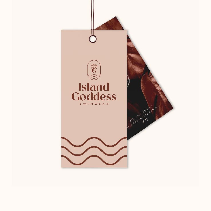 Island Goddess Swimwear swing tags