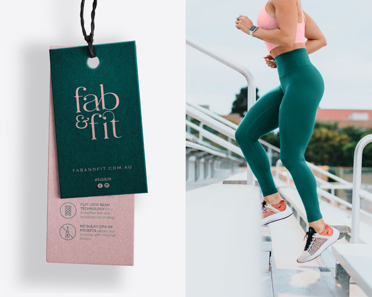 Fab & Fit swing tags and clothing