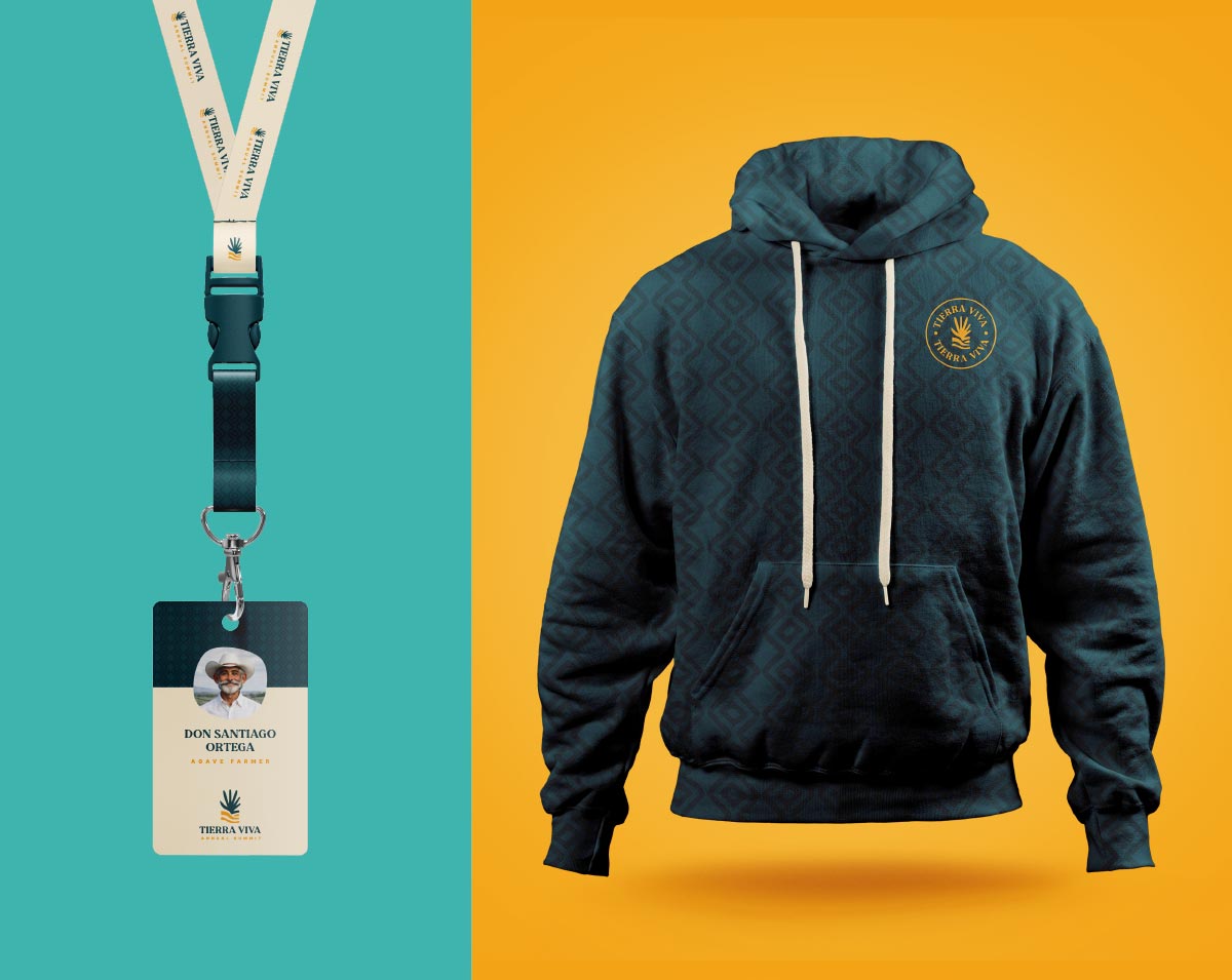 Tierra Viva ID tag and hoodie